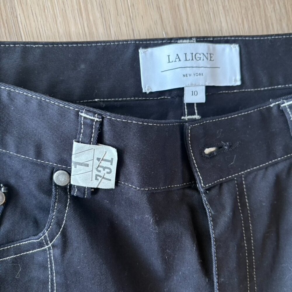 La Ligne Caro Pant Black wide leg cotton Size 10 - Picture 7 of 9